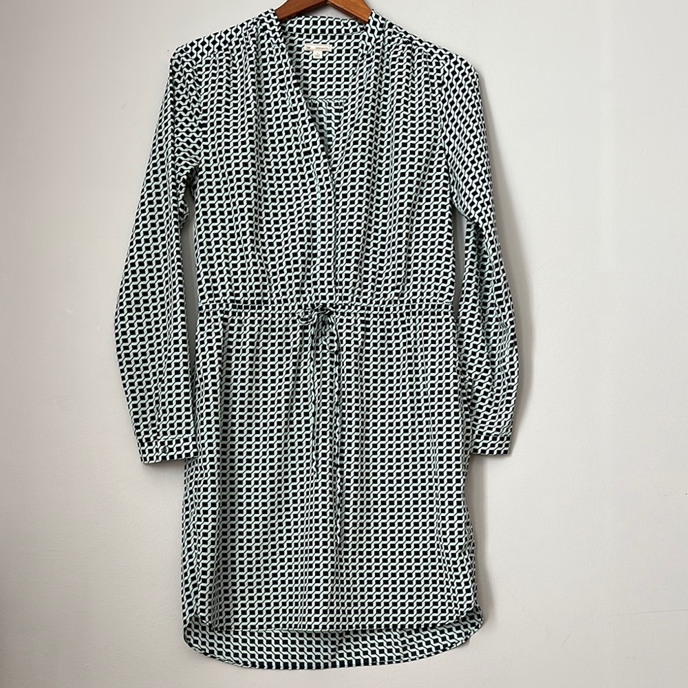 Gap Women's Split Neck Peppermint Long Sleeve Shirt Dress Size S